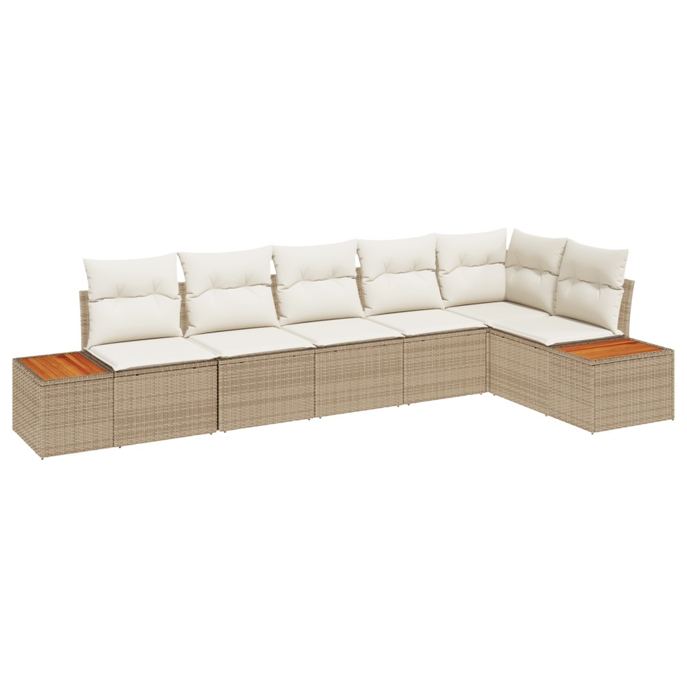 vidaXL Set de canapele pentru grădină cu pernă 6 pcs bej și crem