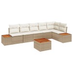 vidaXL Set de canapele pentru grădină cu pernă 7 pcs bej și crem vidaXL Set de canapele pentru grădină cu pernă 7 pcs bej și crem
