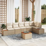 vidaXL Set de canapele pentru grădină cu pernă 7 pcs bej și crem vidaXL Set de canapele pentru grădină cu pernă 7 pcs bej și crem
