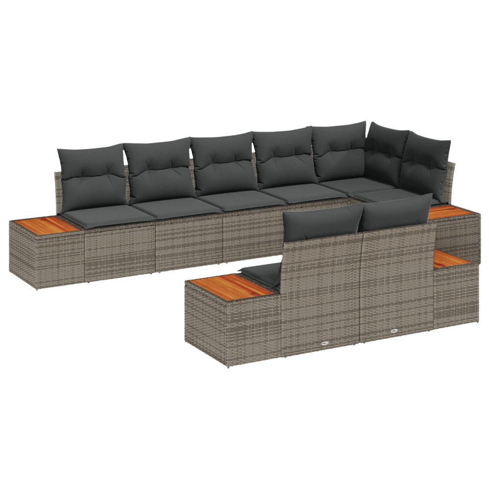 vidaXL Set de canapele pentru grădină 8 pcs Gri 319 x 154 x 85 cm