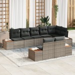vidaXL Set de canapele pentru grădină 8 pcs Gri 319 x 154 x 85 cm