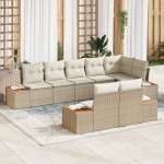 vidaXL Set de canapele pentru grădină cu pernă 8 pcs bej și crem