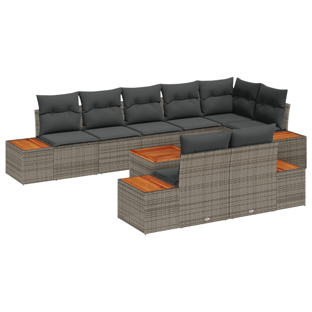 vidaXL Set de canapele pentru grădină 9 pcs Gri 319 x 154 x 85 cm