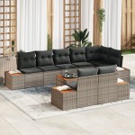 vidaXL Set de canapele pentru grădină 9 pcs Gri 319 x 154 x 85 cm