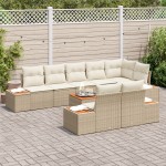 vidaXL Set de canapele pentru grădină cu pernă 9 pcs bej și crem