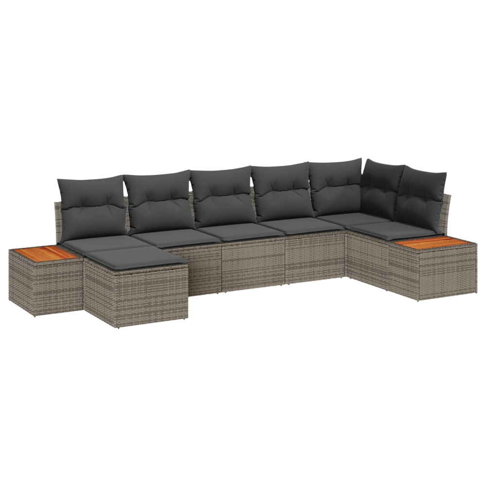 vidaXL Set de canapele pentru grădină 7 pcs Gri 319 x 154 x 85 cm