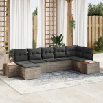 vidaXL Set de canapele pentru grădină 7 pcs Gri 319 x 154 x 85 cm