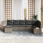 vidaXL Set de canapele pentru grădină 7 pcs Gri 319 x 154 x 85 cm
