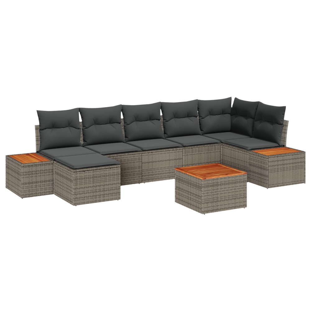 vidaXL Set de canapele pentru grădină 8 pcs Gri 319 x 154 x 85 cm