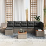 vidaXL Set de canapele pentru grădină 8 pcs Gri 319 x 154 x 85 cm