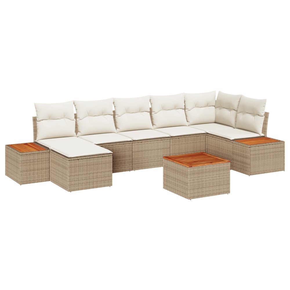 vidaXL Set de canapele pentru grădină cu pernă 8 pcs bej și crem