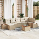 vidaXL Set de canapele pentru grădină cu pernă 8 pcs bej și crem