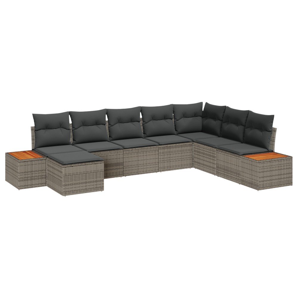 vidaXL Set de canapele pentru grădină 8 pcs Gri 319 x 209 x 85 cm