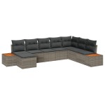 vidaXL Set de canapele pentru grădină 8 pcs Gri 319 x 209 x 85 cm