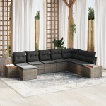vidaXL Set de canapele pentru grădină 8 pcs Gri 319 x 209 x 85 cm