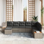 vidaXL Set de canapele pentru grădină 8 pcs Gri 319 x 209 x 85 cm