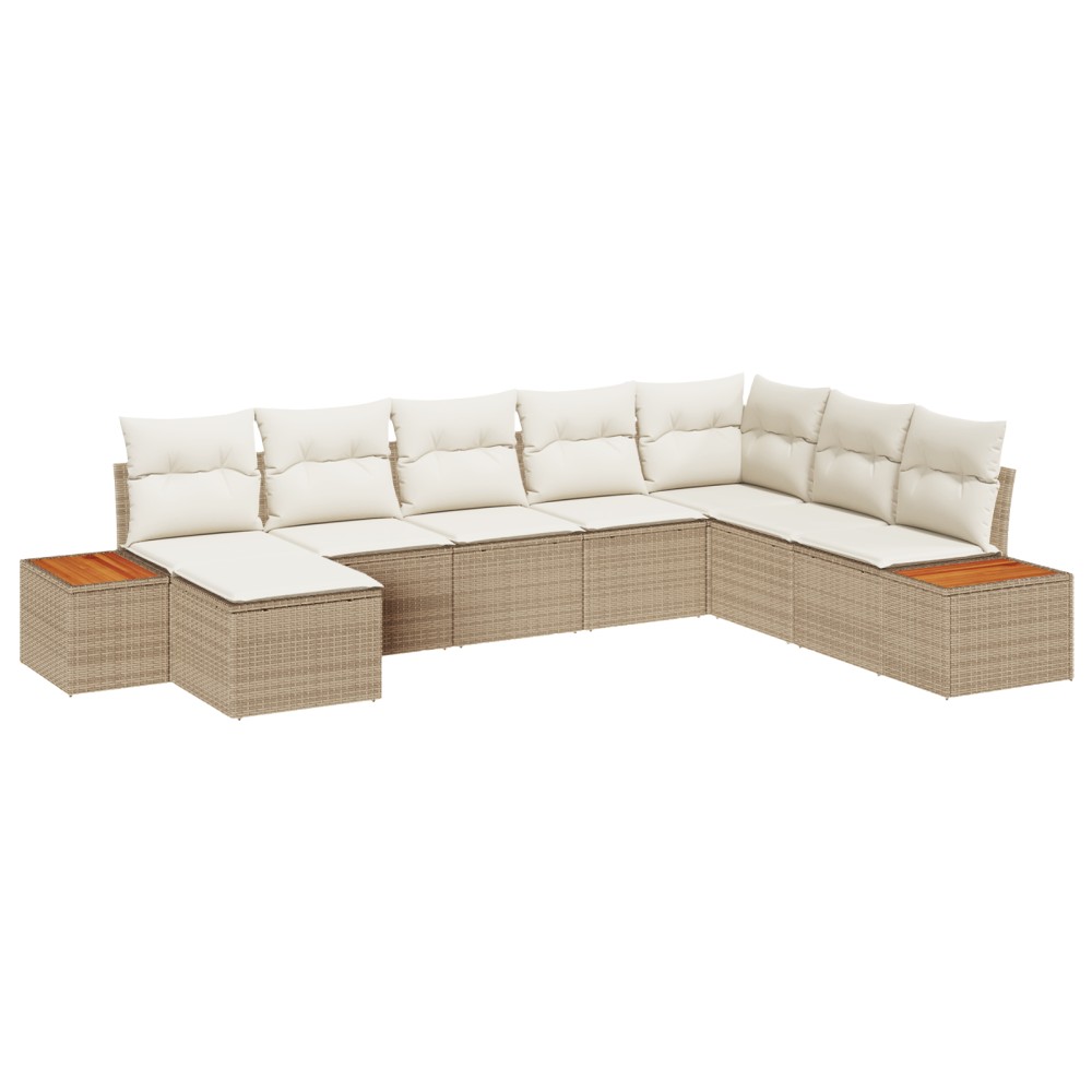 vidaXL Set de canapele pentru grădină cu pernă 8 pcs bej și crem