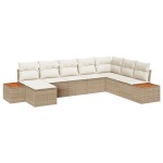 vidaXL Set de canapele pentru grădină cu pernă 8 pcs bej și crem