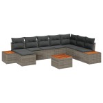 vidaXL Set de canapele pentru grădină 9 pcs Gri 319 x 209 x 85 cm