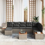 vidaXL Set de canapele pentru grădină 9 pcs Gri 319 x 209 x 85 cm