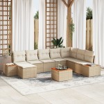 vidaXL Set de canapele pentru grădină cu pernă 9 pcs bej și crem