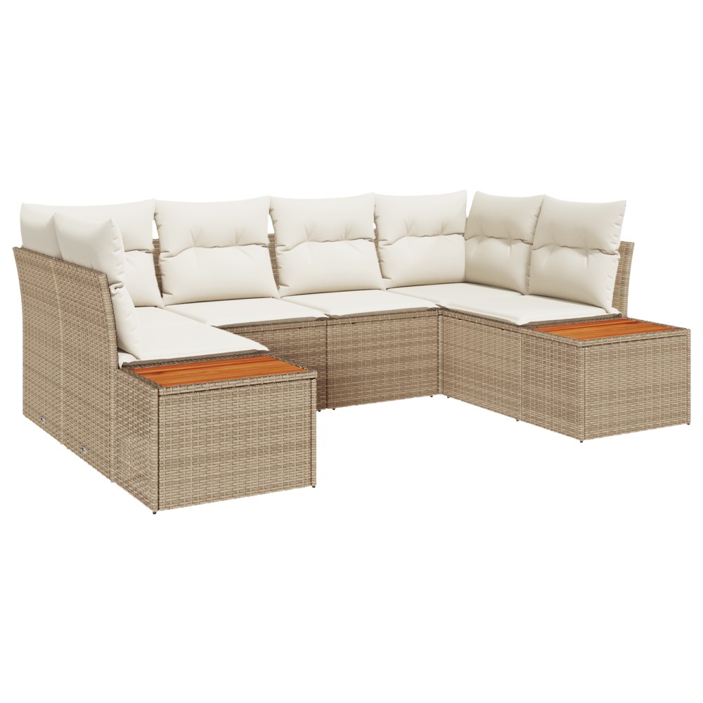 vidaXL Set de canapele pentru grădină cu pernă 6 pcs bej și crem