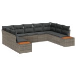 vidaXL Set de canapele pentru grădină 5 pcs Gri 289 x 209 x 85 cm