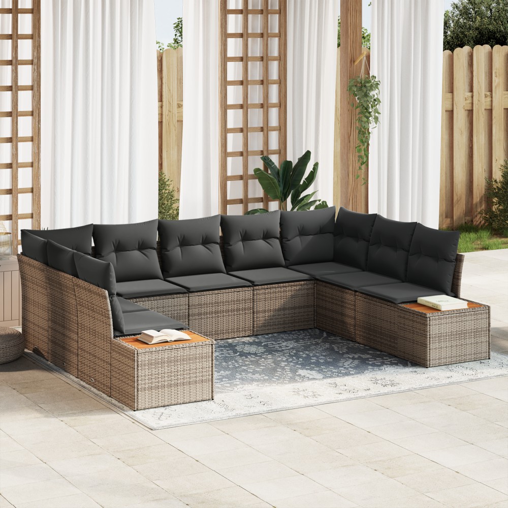 vidaXL Set de canapele pentru grădină 5 pcs Gri 289 x 209 x 85 cm
