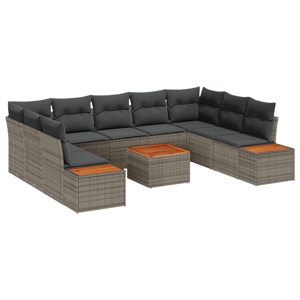 vidaXL Set de canapele pentru grădină 6 pcs Gri 289 x 209 x 85 cm