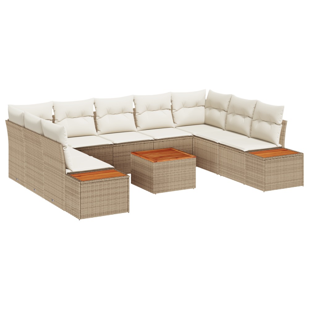 vidaXL Set de canapele pentru grădină cu pernă 6 pcs bej și crem