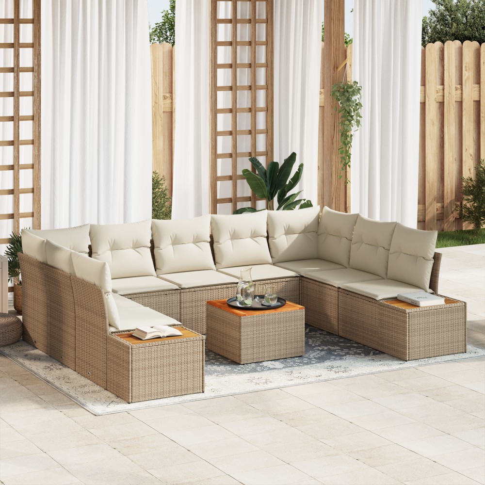vidaXL Set de canapele pentru grădină cu pernă 6 pcs bej și crem