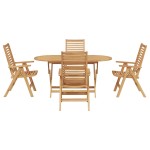 Set de dining pliabil de 5 piese din lemn solid de tec vidaXL Set de dining pliabil de 5 piese din lemn solid de tec vidaXL