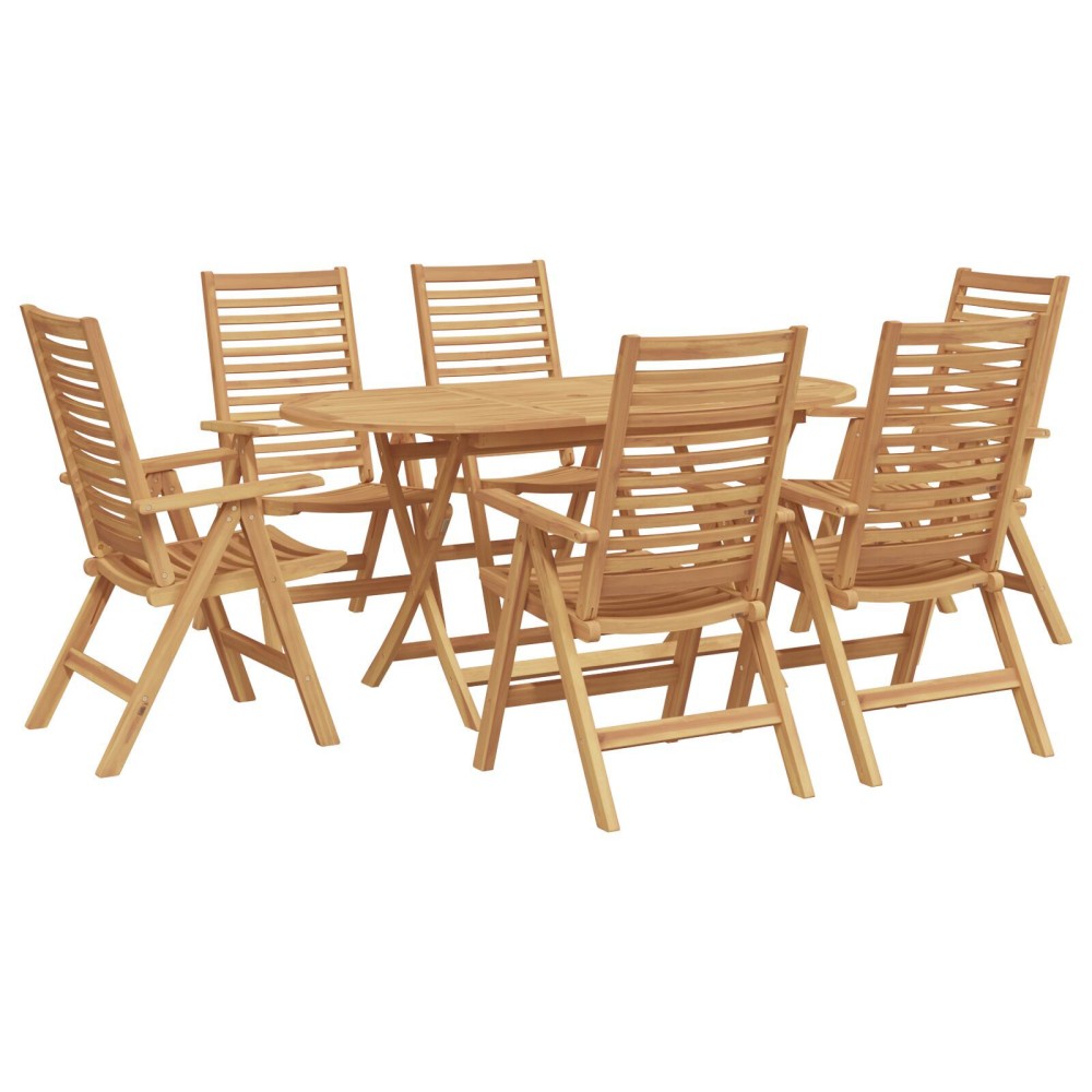 Set de dining pliabil 7 piese lemn solid tec vidaXL