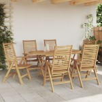 Set de dining pliabil 7 piese lemn solid tec vidaXL