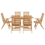 Set de dining pliabil 7 piese lemn solid tec vidaXL