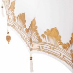 vidaXL Umbrela balineză cu bază Crem 215 x 215 x 260 cm