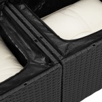 Set canapea de grădină vidaXL cu 5 piese și perne Negru Ratan Poliester Set canapea de grădină vidaXL cu 5 piese și perne Negru Ratan Poliester