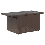 Set Canapea 7 Piese Grădină vidaXL cu Pernă Maro din Ratan Poli Set Canapea 7 Piese Grădină vidaXL cu Pernă Maro din Ratan Poli