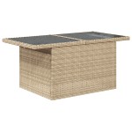 Set 9 Piese de Canapea pentru Grădină cu Perne Bej Ratan Polimeric