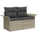 vidaXL Set de canapele pentru grădină 8 pcs Gri deschis Rattan poli