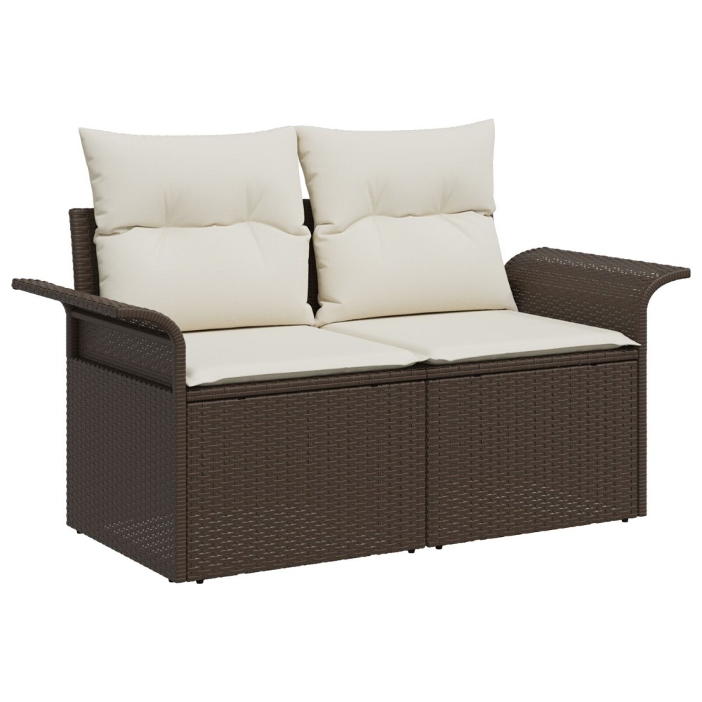 vidaXL Set de canapele pentru grădină 10 pcs Maro 100 x 55 x 73 cm