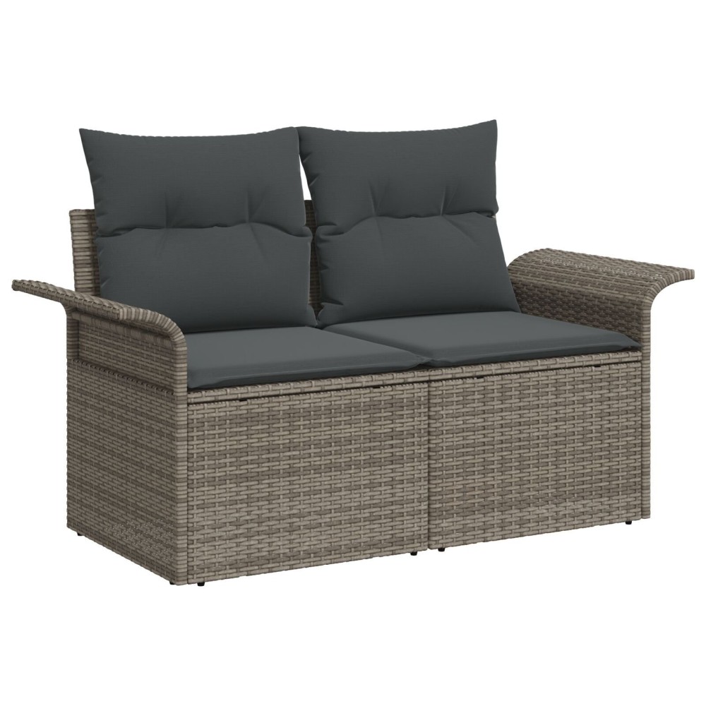 vidaXL Set de canapele pentru grădină 10 pcs Gri 100 x 55 x 73 cm