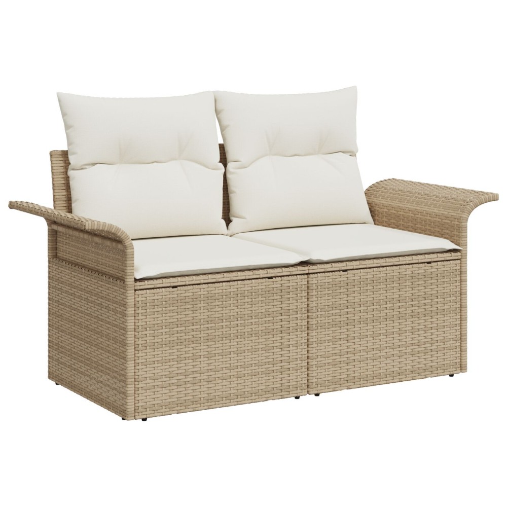vidaXL Set de canapele pentru grădină 10 pcs Bej 100 x 55 x 73 cm