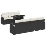 vidaXL Set de canapele pentru grădină 8 pcs Negru 100 x 55 x 73 cm