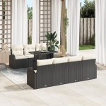 vidaXL Set de canapele pentru grădină 8 pcs Negru 100 x 55 x 73 cm