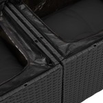 vidaXL Set de canapele pentru grădină 8 pcs Negru 100 x 55 x 73 cm