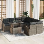 vidaXL Set de canapele pentru grădină 9 pcs Gri 100 x 55 x 73 cm