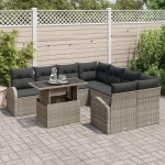 vidaXL Set de canapele pentru grădină 9 pcs Gri 100 x 55 x 73 cm