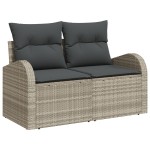 vidaXL Set de canapele pentru grădină 9 pcs Gri deschis Poli Rattan