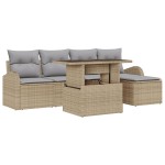 vidaXL Set de canapele pentru grădină cu pernă 6 pcs Bej Rattan poli vidaXL Set de canapele pentru grădină cu pernă 6 pcs Bej Rattan poli